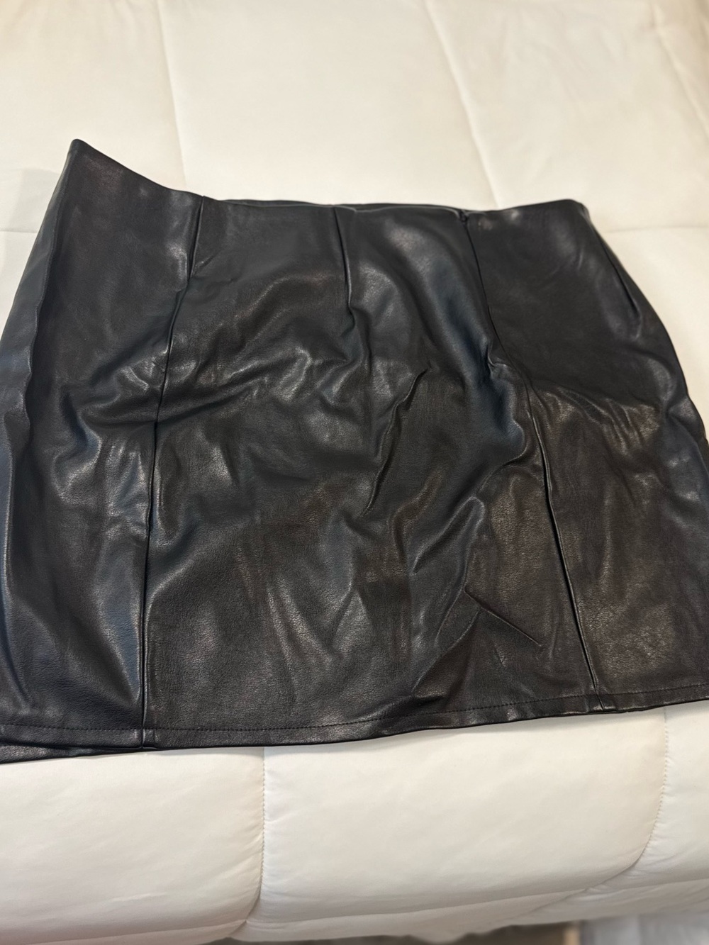 Sleek Black Faux Leather Mini Skirt